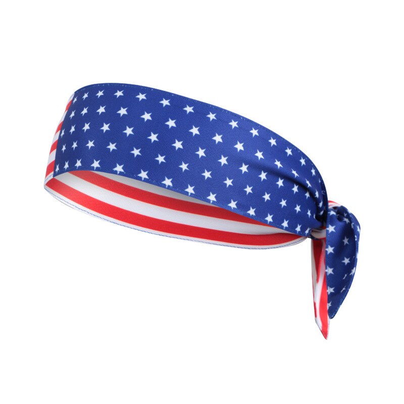 Sport Fasce Tie per le Donne Degli Uomini Fasce Regolabile L'assorbimento di Umidità Allenamento ZJ55: American Flag