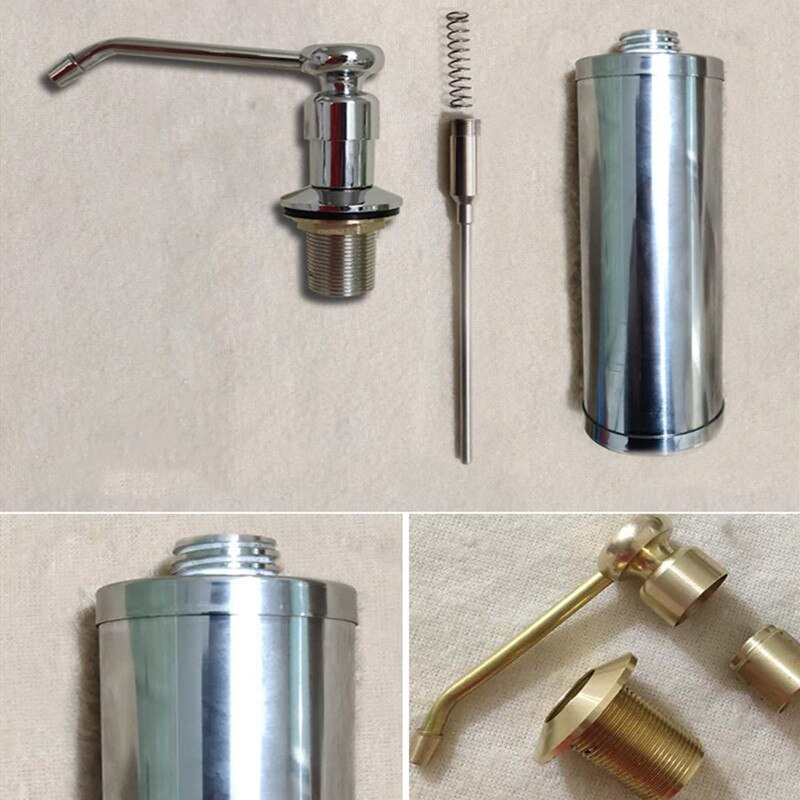 WZLY Küche Flüssigkeit Spender Messing Hand Drücken Flüssigkeit Seife Spender Spray Kunststoff Flasche 400/500ML Küche Sink Ersatz