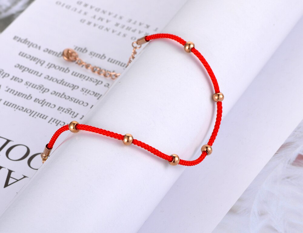 Lokaer etnische chinese roestvrijstalen rode touw handgeweven armbanden voor vrouwen en meisjes, geluksarmband sieraden  b19146