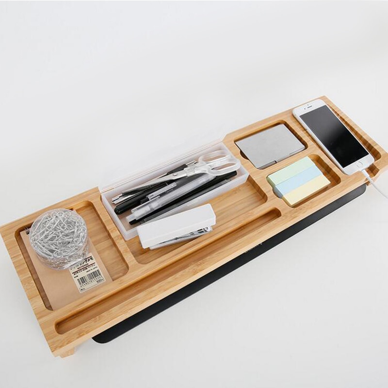 Computer Keyboard Stationery Holder Wooden Office School Supplies Desk Accessories Organizer Stationery Holder