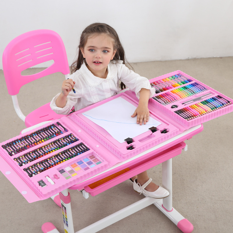 Children&#39;s Drawing Set Pencil Crayon Watercolor Pens With Drawing Board School Water Painting Supplies Educational Toys