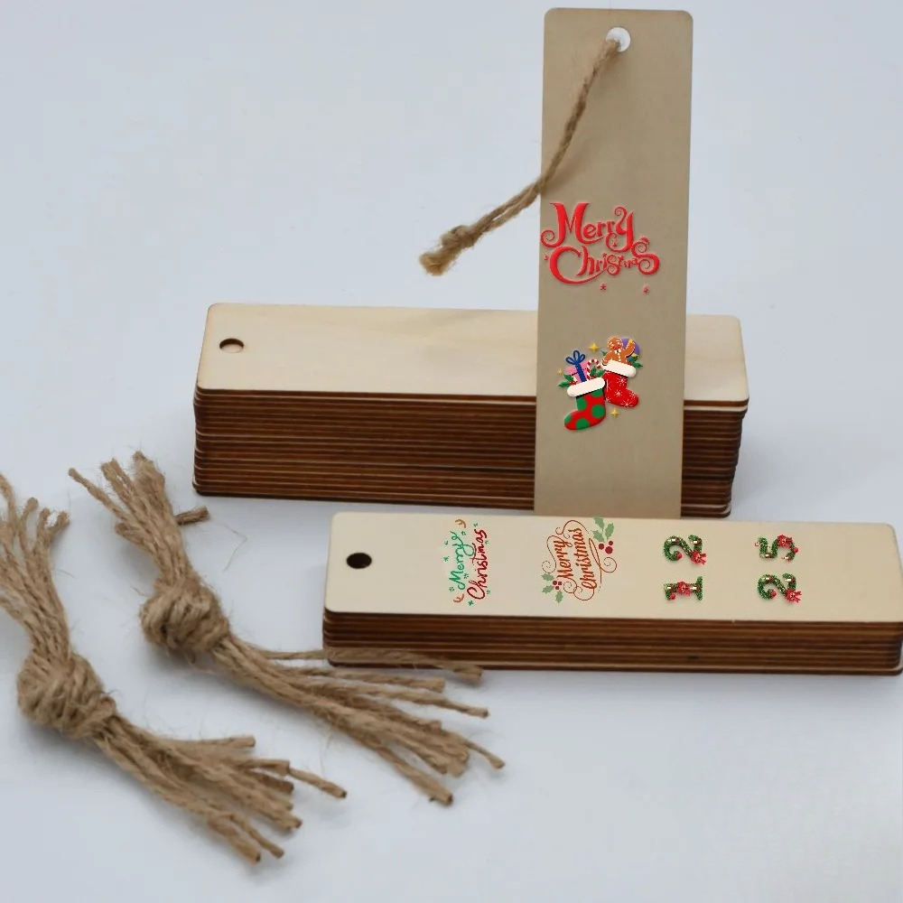 1-10 Taschen Weihnachten Holz Ornamente Strumpf DIY Rustikale Bauernhaus Hängen Holz Scheibe Stichworte Anhänger Kreative Wohnkultur