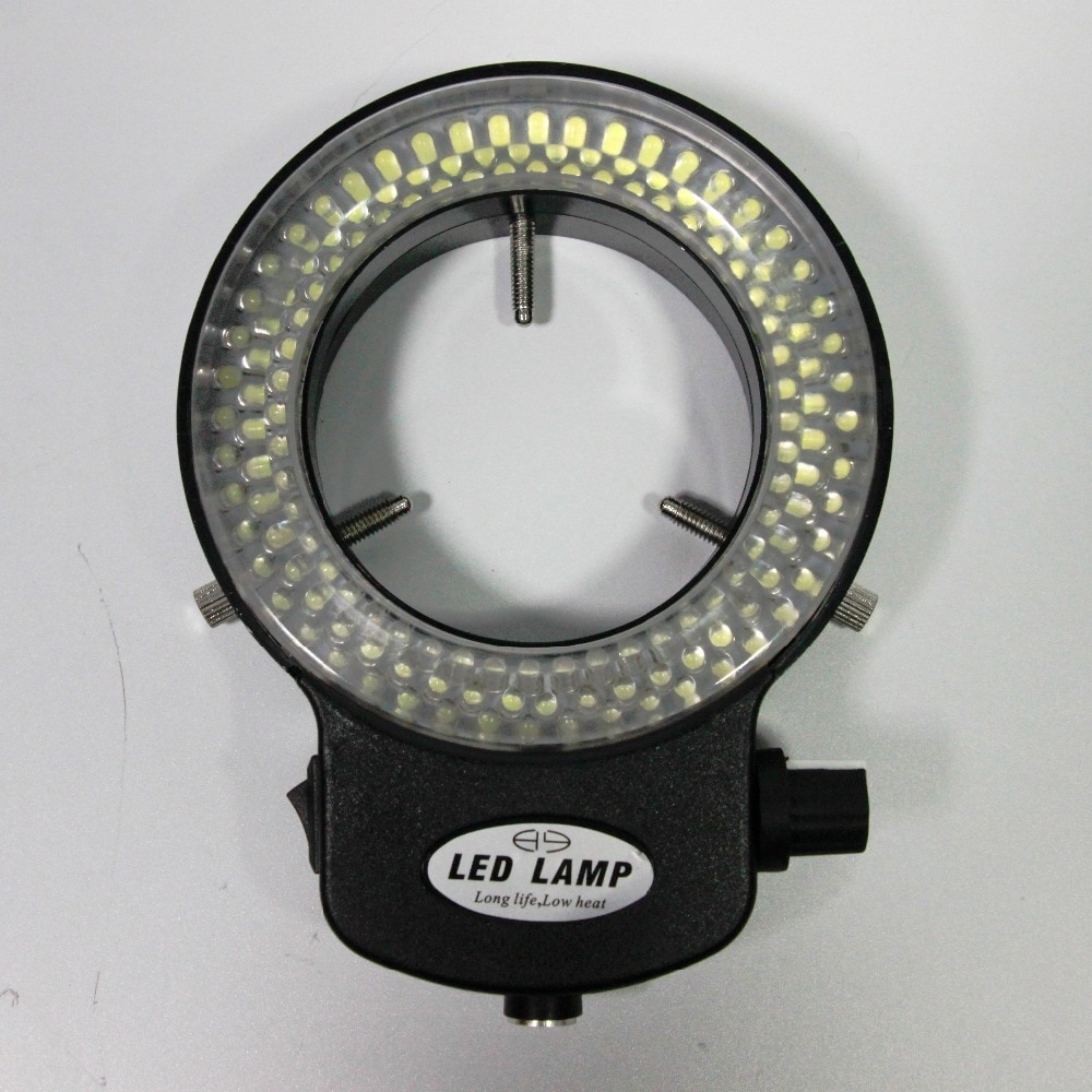 Adjustable 144 LED Ring Light illuminator Lamp For Industry Stereo Microscope AC Power Adapter EU/US/RU Plug