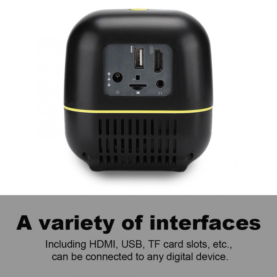 Home cinéma L1 Portable 1080P 1000:1 contraste 1000 Lumens haut-parleur intégré Home projecteur LED noir