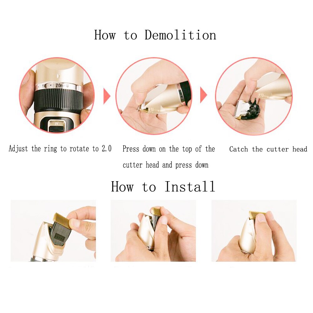 Dog Hair Trimmer Electrical Pet Grooming Machine Tool usb Rechargeable Shavers Hair Cutter Cat Dog Haircut clipper