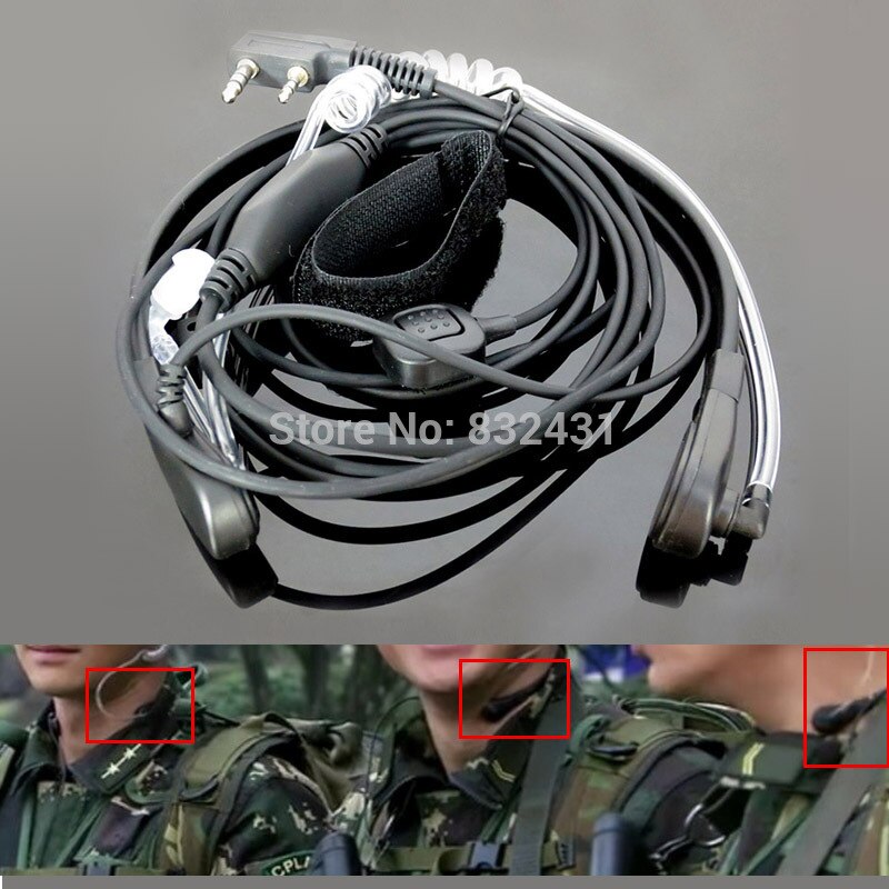 Anti-Noise Handsfree Finger PTT Throat Control Acoustic Tube Earphone for Baofeng Kenwood UV5R Walkie Talkie Accessories