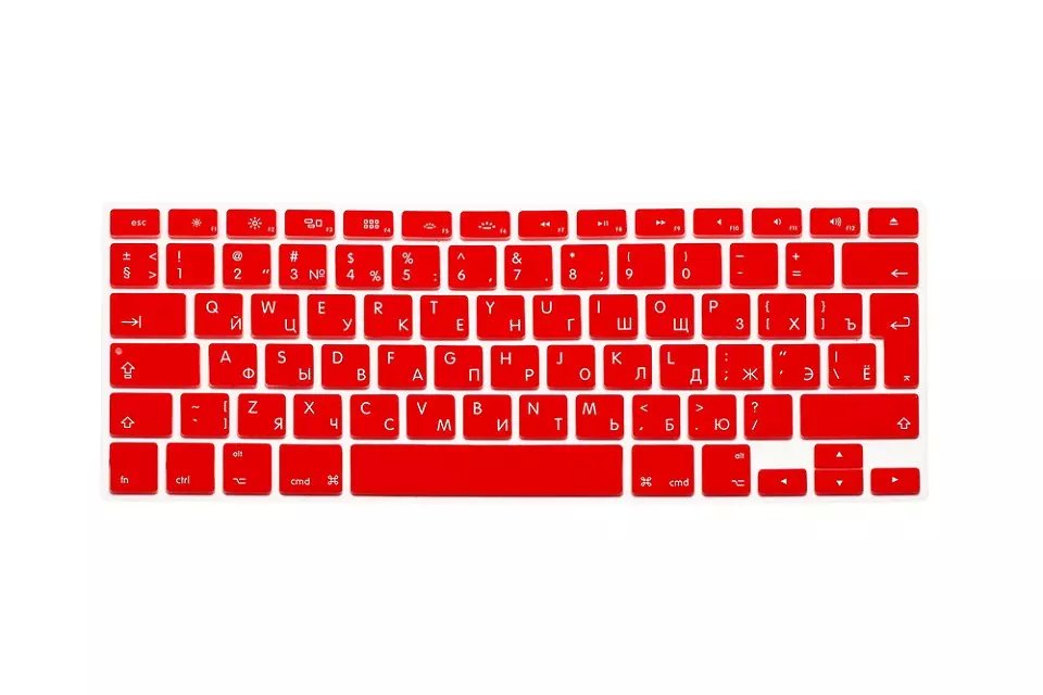 Russian Silicone Euro EU Keyboard Silicone keyboard cover for Apple macbook Air Pro Retina 13 15 17 for mac book laptop Skin: Red