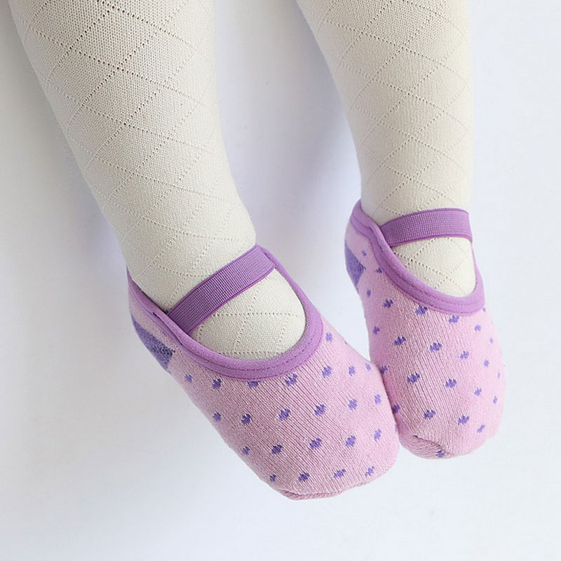 Baby Sokken Meisje Sokken Comfy Katoen Antislip Ballet Schoenen Zachte Vloer Peuter Sokken Calcetines Sokken Voor Pasgeborenen Baby: Purple