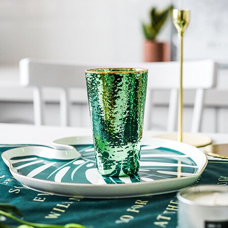 Vert classique japonais émeraude marteau en forme de verre Net rouge verre rouge vin Champagne coupe Restaurant décoration tasse: HL003