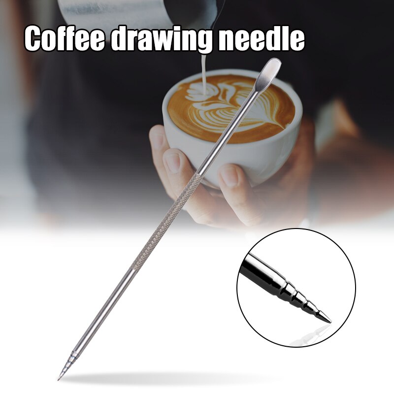 Stainless Steel Coffee Art Pen Coffee Fancy Stitch Barista Tool for Cappuccino Latte Espresso Decorating Kitchen Dining Bar: Default Title