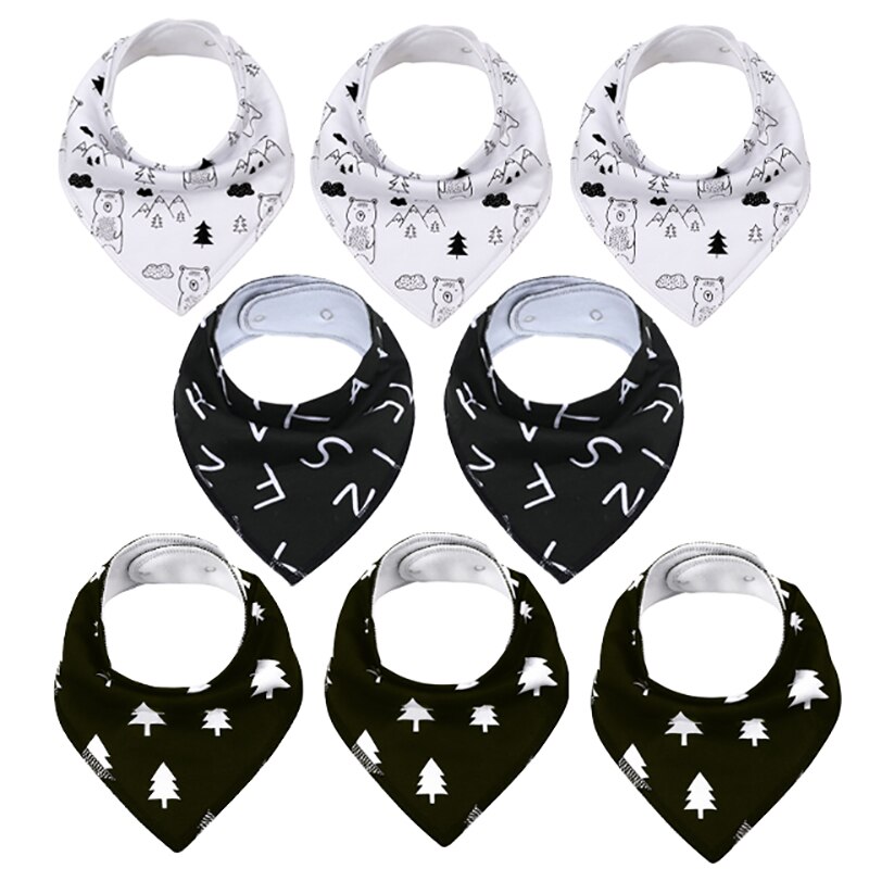 8 Stks/partij 100% Katoen Bandana Kwijlen Slabbetjes Voor Jongen &amp; Meisje Unisex Baby Shower Set Zachte Bebe Baby Speeksel handdoek Driehoek Slabbetjes