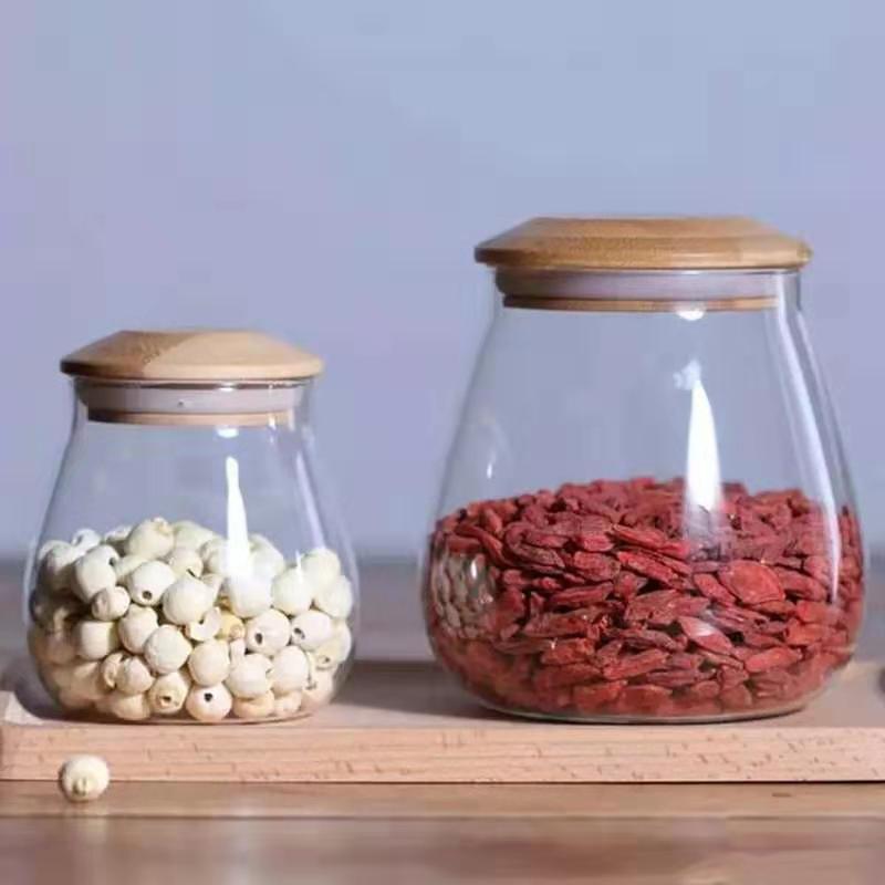 Household Mushroom Shape Glass Storage Bottles Miscellaneous Grains Sealed Cans Food Storage Jars Tea Leaf Coffee Beans Jars