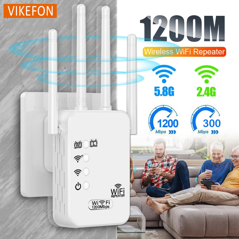 Novo amplificador extensor wi-fi 2.4g/300mbps 5.8g/1200mbps, repetidor wi-fi sem fio, amplificador de sinal wi-fi, rede de longo alcance