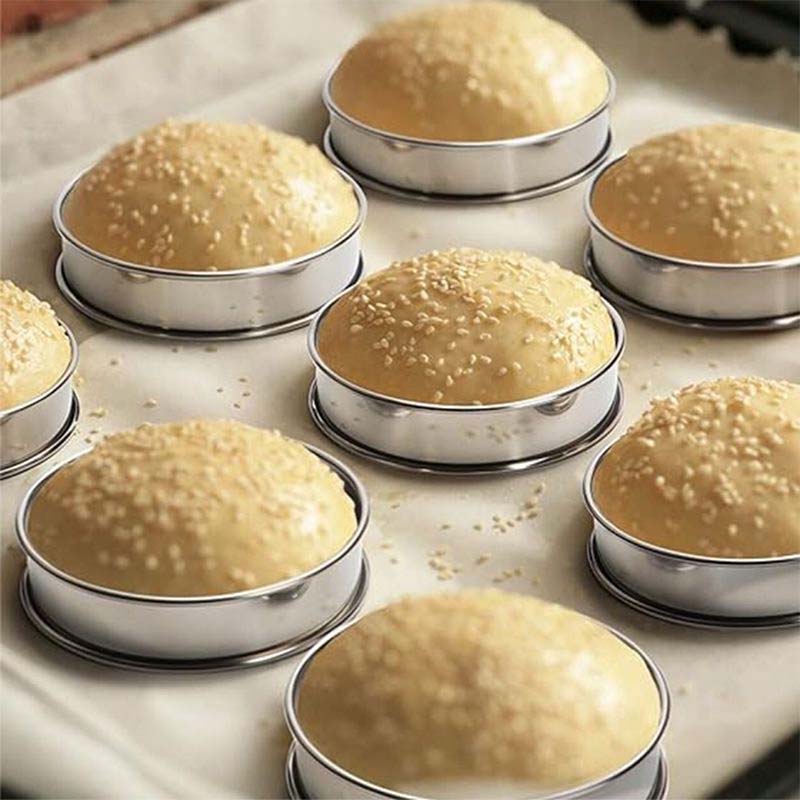 5 Stück Muffin-Törtchenringe, doppelt gerollter Tortenring, Edelstahl-Muffinringe, runde Metallringform für die Lebensmittelherstellung, Backformen