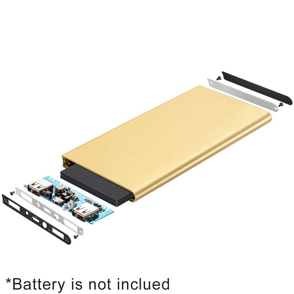 1 stück leeres solar-powerbank-gehäuse, powerbank-abdeckung, diy-powerbank-box, dual-usb-kit (ohne batterie)