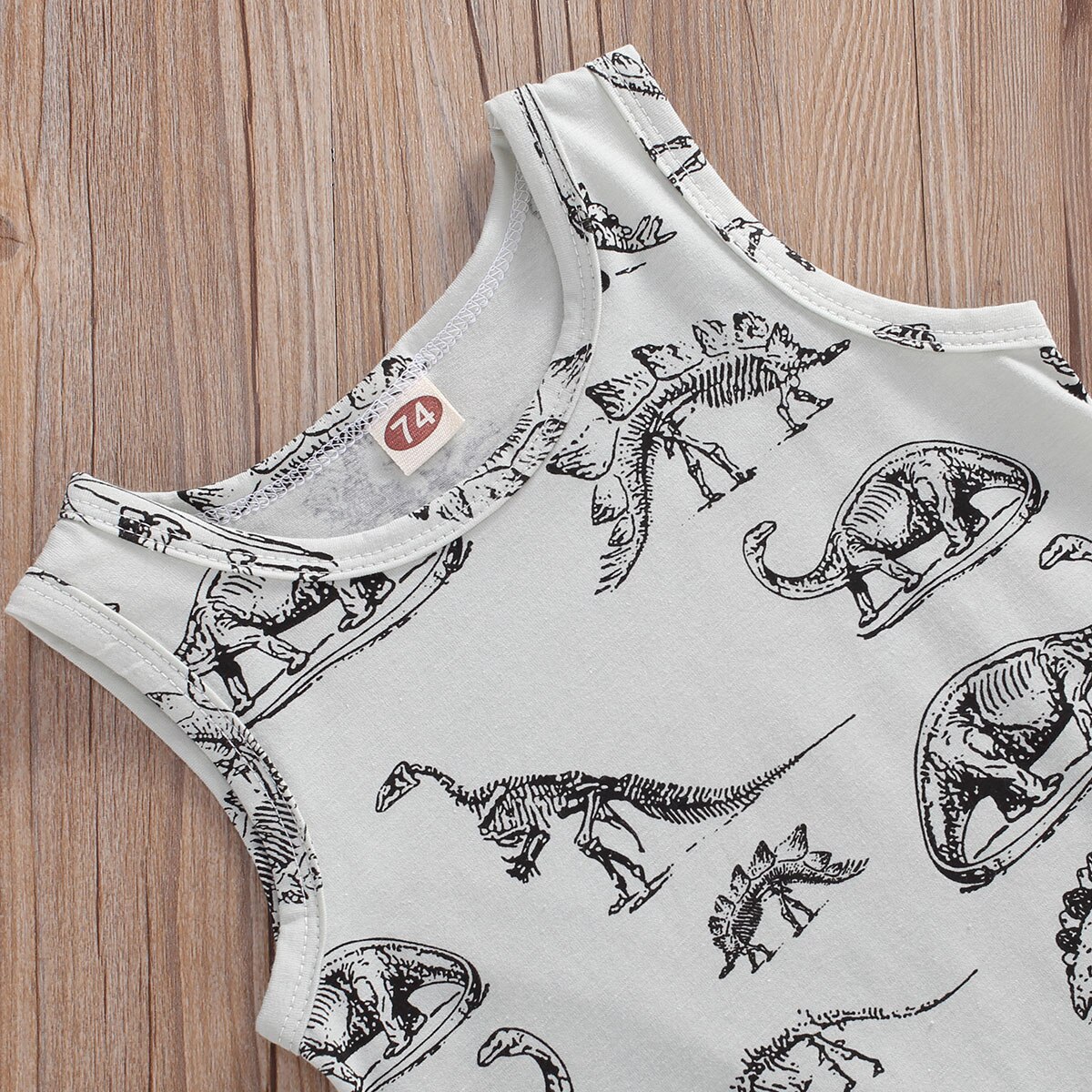 Baby meisjes jongens dinosaurus romper jumpsuit een stuk mouwloos watermeloen print kleding outfit