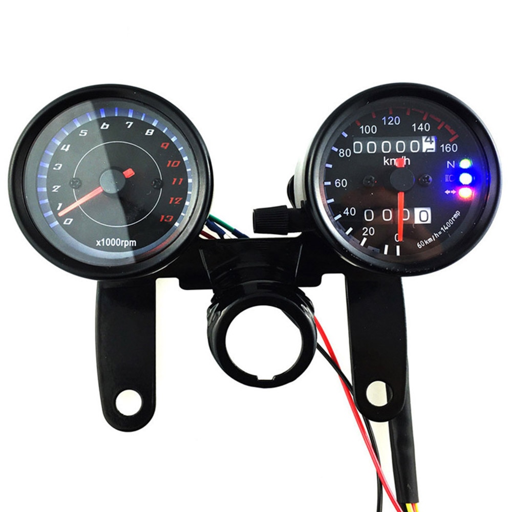 Velocímetro LED para motocicleta, accesorios para motocicleta, odómetro con retroiluminación cafe racer, tacómetro de instrumentos para moto, panel de calibre para scooter