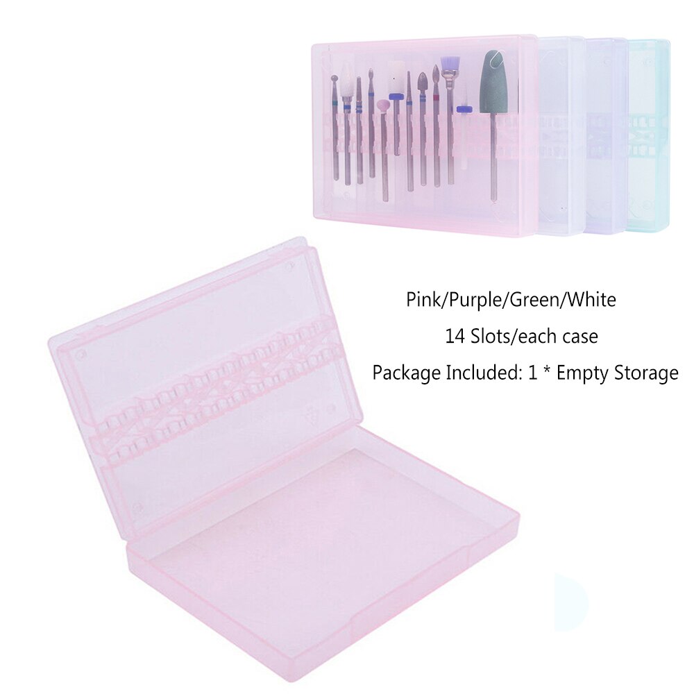 1 Set Vierkante Nail Boor Opbergdoos Lege Display Houder Container Cutter Freesmachine Acryl Manicure Accessoires