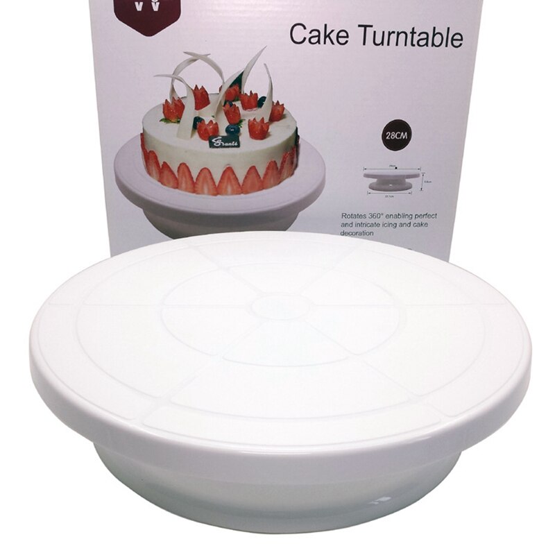 Hoge Quanlity Plastic Taart Draaitafel Roterende Anti-slip Ronde Cake Stand Cake Draaitafel Plaat Keuken DIY Pan Bakken gereedschap