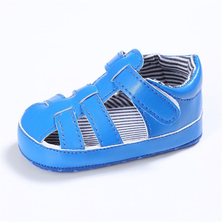 Baby Sandals Shoes Boy Girl Infant Comfort Breathable Rubber Soft Anti-Slip Sole Toddler Crib Shoes Sandals: Blue / 13-18 Months