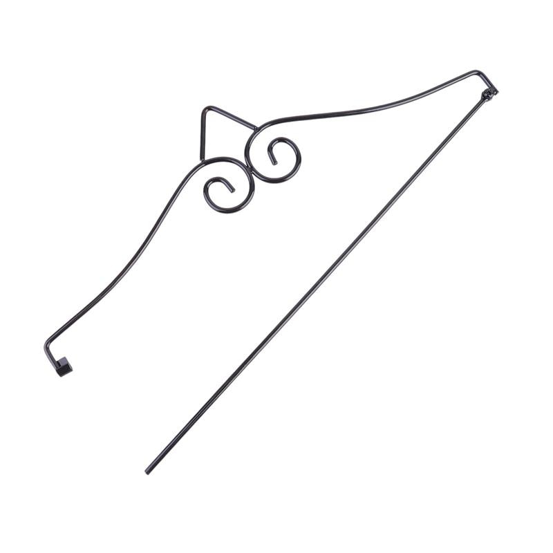 3pc haveflag hængende stativ robust have flagstang tilbehør metal have flag stolpe tilbehør hænge stativ til bar sort