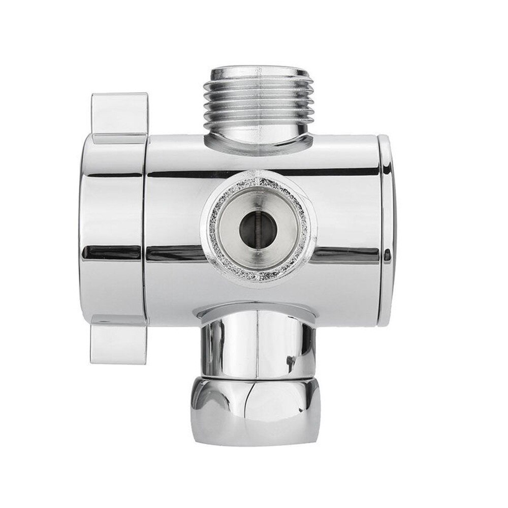 1/2 Inch ABS Chrome 3 Way Diverter Hose Fitting Tee T Shape Adapter Connector for Angle Valve Hose Bath Shower Arm Toilet Douche