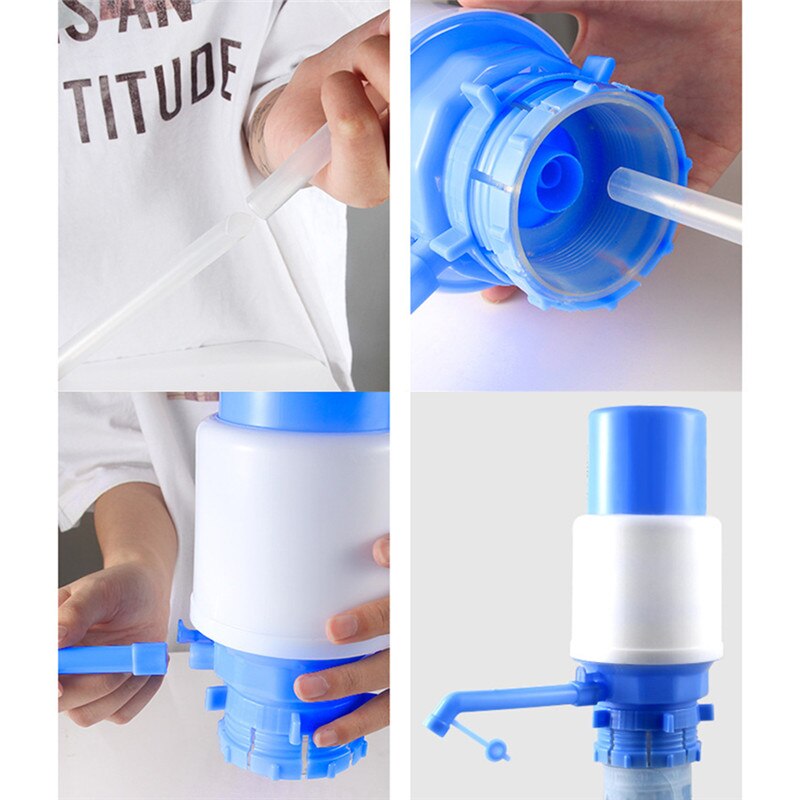 Användbar bärbar dricksvattenflaska handpress avtagbart rör innovativ vakuumpump manuell pumpdispenser