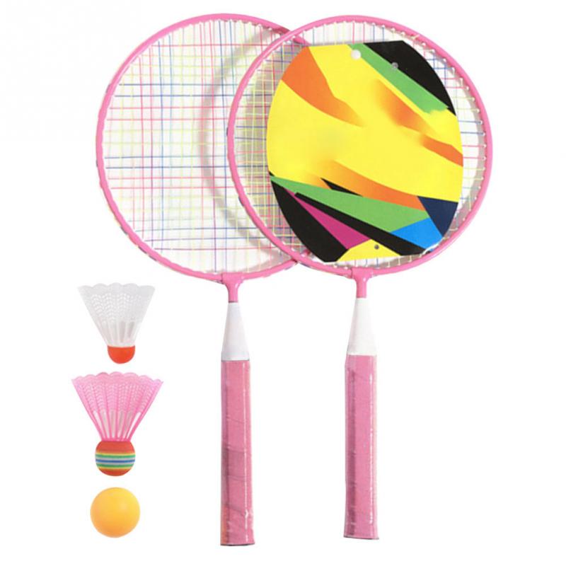 Dagis barn badminton set med racketar bollar sport spel barn skola pe klass utrustning barn badminton racket set