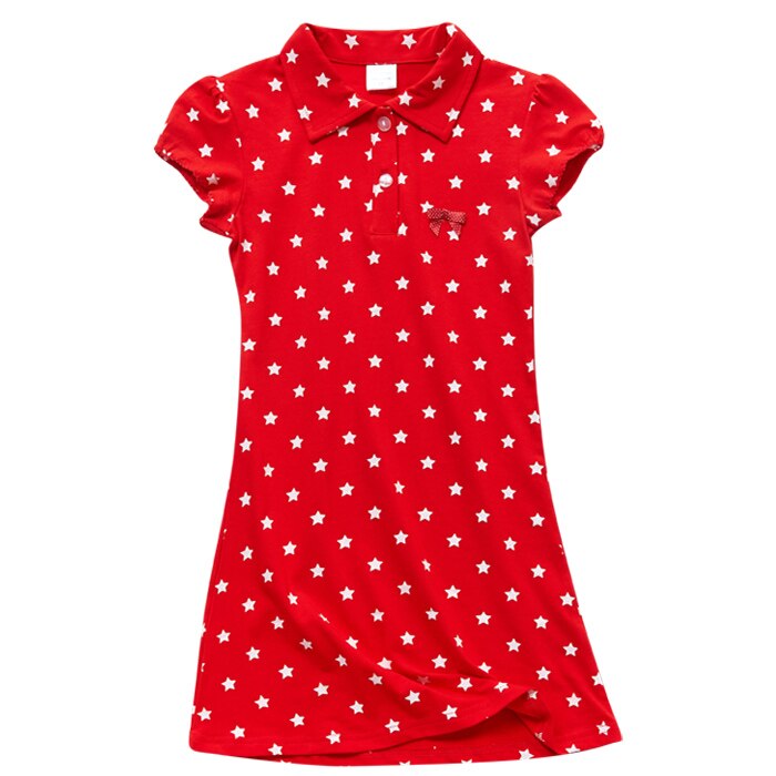 Meisjes Jurk Ster Prinses Jurk Zomer Lantaarn Mouw Jurk Peuter Kleding Katoen Kids Jurk Meisje Kleding Casual School Jurk: YL017 / 7