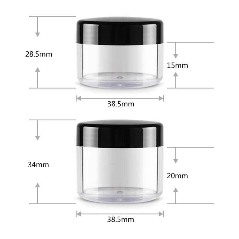 Plastic Travel Bottles Set with Leak Proof Black Lid Portable Squeezable Refillable Divide Storage Bottles Toiletries S27 21