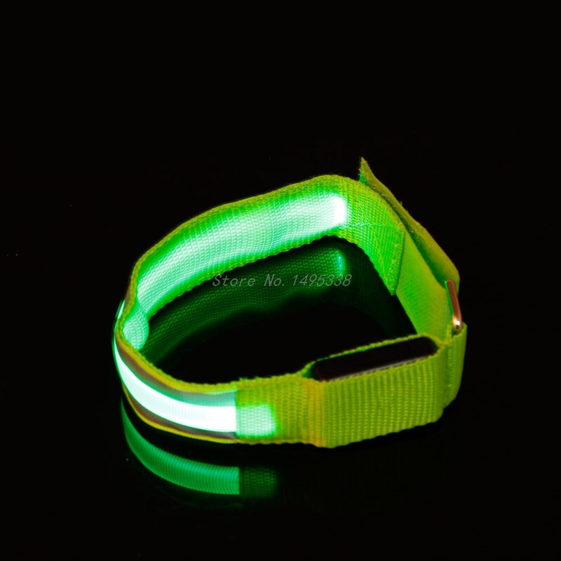 Banda para el brazo con luz LED, reflectante, correa de seguridad para el brazo, para ciclismo nocturno correr