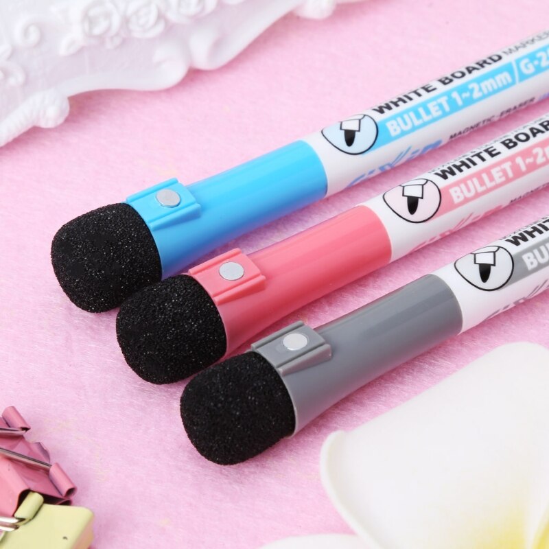 Magnetische Whiteboard Marker Pen Uitwisbare Droog Uitwisbare Inkt Mark Teken Met Gum M5TE