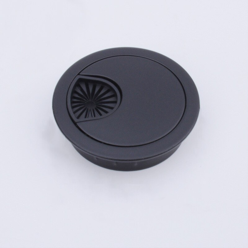 Couvre-fils de Table ronds en alliage de Zinc | Couvre-trous de sortie, Port pour ordinateur PC, câble de bureau, oeillet support de ligne 50mm/53mm/60mm/80mm: Black / 50mm