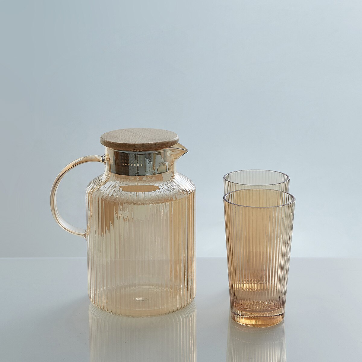Glass Water Pitcher Cup Set Water Bottle Nordic Kitchen Juice Jug Household Heat Resistant Kettle Large Capacity Teapot Set Cups