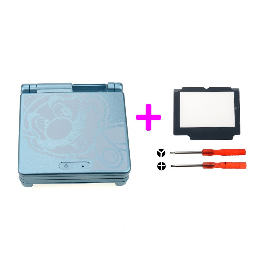 YuXi-carcasa de repuesto para Nintendo Game Boy Advance SP, conjunto completo de carcasa, cubierta con herramientas de lente de pantalla, para GBA SP: O