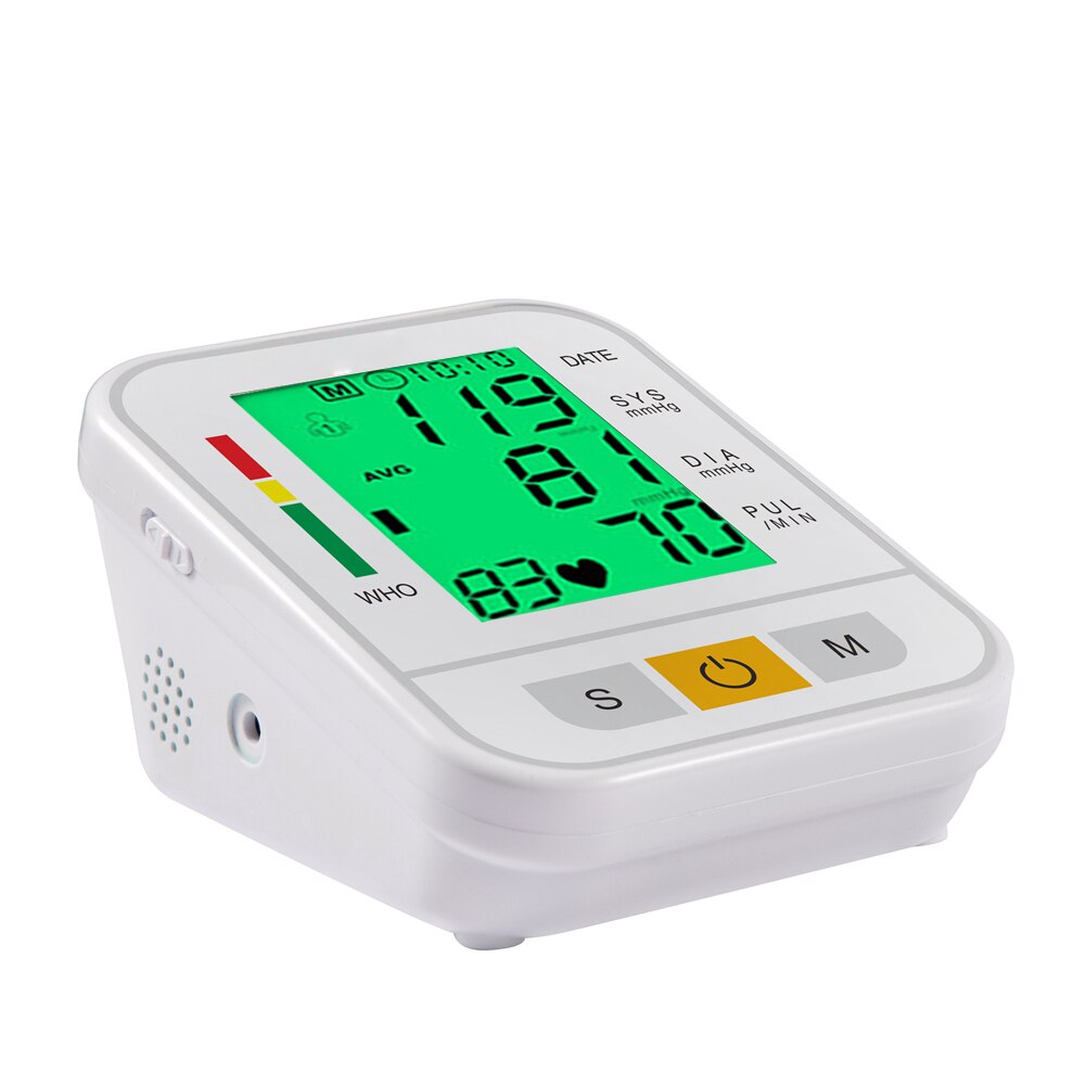 Arm Automatic Blood Pressure Monitor BP Sphygmomanometer Pressure Meter Tonometer for Measuring Arterial Pressure Backlight