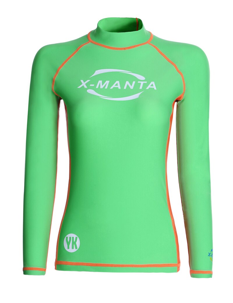 Hoge Hals Rashguard Vrouwen Sport Shirt Rash Guard Badmode Surf Top Lady Lange Mouwen Zon-Beschermende Duiken Swim Pak