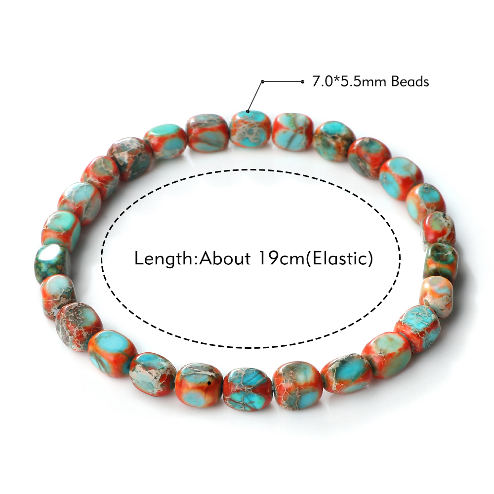 Pulseras Vintage con cuentas de piedra emperador, pulsera y brazalete de hilo elástico con dije de piedra Natural, joyería bohemia de Yoga para mujeres y hombres