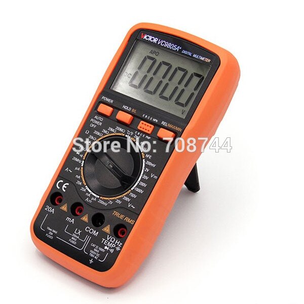 Manual Range 2000 Counts 20A 1000V Resistance Capacitance Inductance Temperature Victor Digital Multimeter VC9805A+