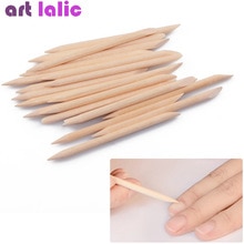 50 Stuks Nail Art Orange Wood Stick Cuticle Pusher Remover S Double Ended Dode Huid Verwijderen Manicure Care Tool