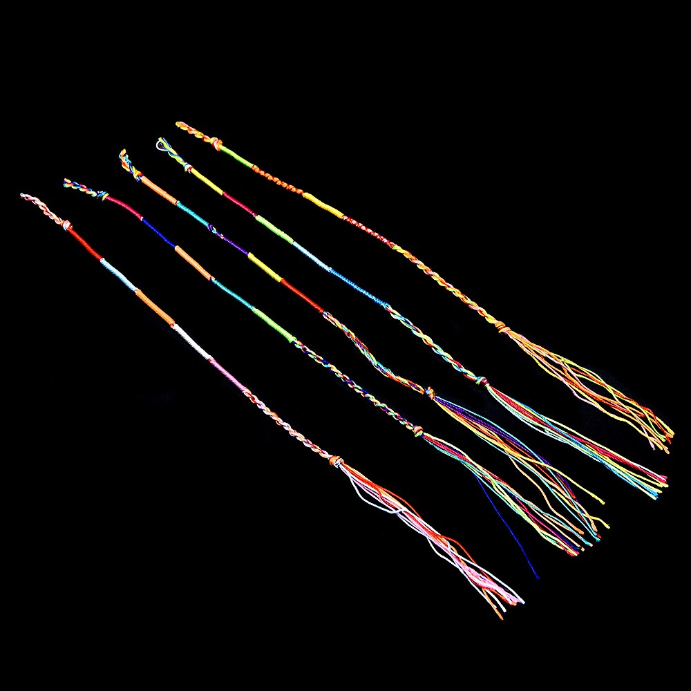10 unidades/juego de pulseras de la Amistad trenzadas de colores del arco iris para mujer, de joyería artesanal, brazaletes de cuerda hechos a mano, aleatoria