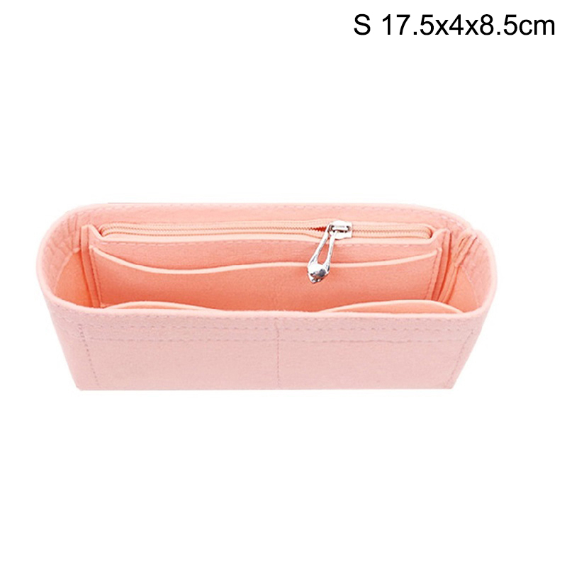 1PC Felt Insert Bag Organizer, Makeup Organizers, Liner Perfect for Brand Women's Handbags For And Cosmetic Bags: Rose Gold