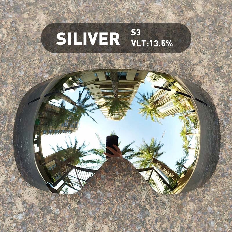 (Lens Only)Ski Goggles Lens For Anti-fog UV400 Big Spherical Ski Glasses Snow Goggles Eyewear Lenses Replacement: S