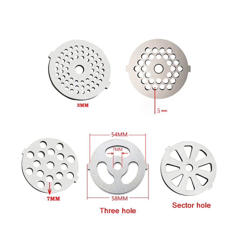 5Pcs For 55mm Diameter Meat Grinder Hole Plate Replacement Stainless