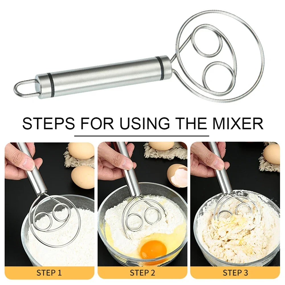 Haushalt Dänischen Teig Brot Rührgerät Edelstahl Kuchen Gebäck Teig Rührgerät Stock Schneebesen Küche Backen Rührgerät Handheld Werkzeug