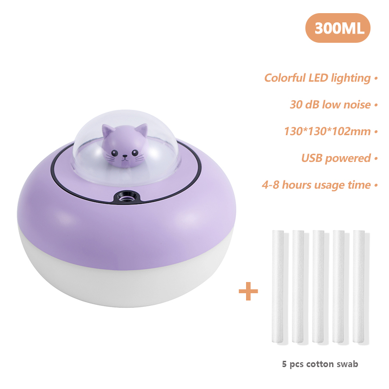 Lovely Cat Air Humidifier USB Aromatherapy Mist Maker Fogger with LED Lamp Mini Portable Ultrasonic Aroma Diffuser Air Purifier: 10