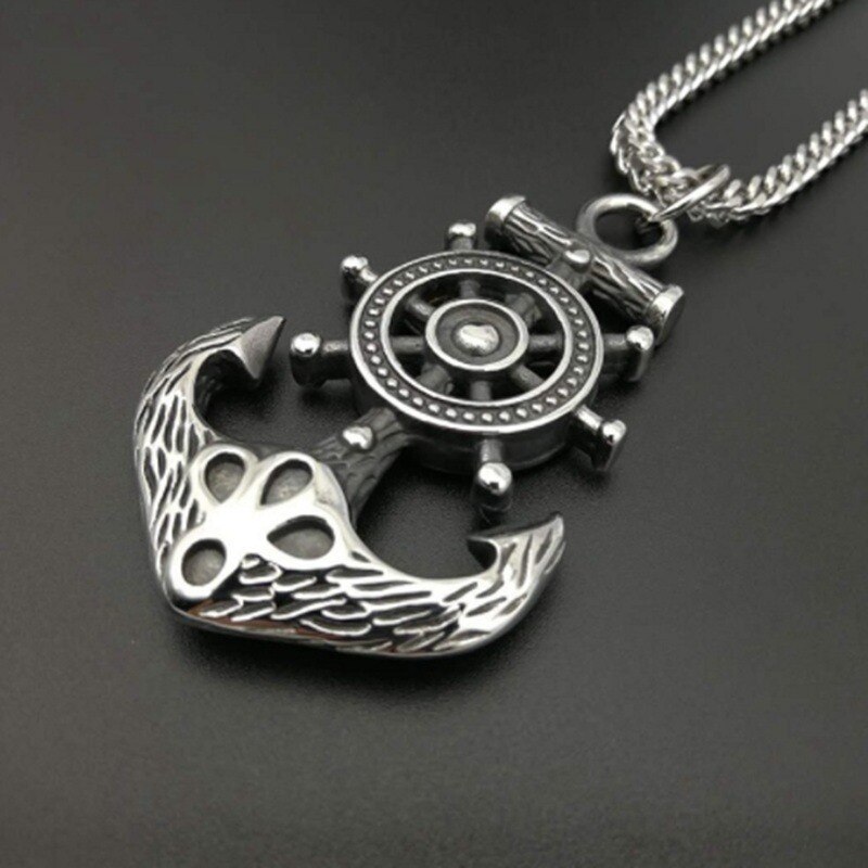 Collier Hip Hop Punk ancre nautique pour hommes et femmes, bijoux à la , pendentif à breloque