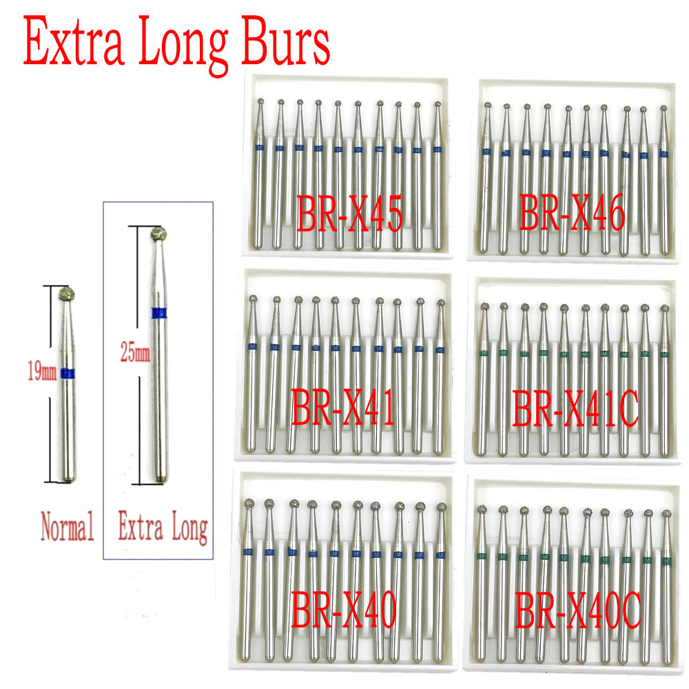 5/10pcs Extra Long Dental Diamond Burs FG Diamond 1.6mm Shank for High Speed Handpiece Burs Dentist Tools