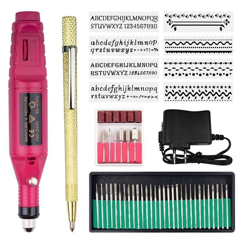 Newest Electric Micro-Engraver Pen Mini Diy Vibro Engraving Tool Kit For Metal Glass Ceramic Plastic Wood Jewelry With 6 Polishi: Default Title