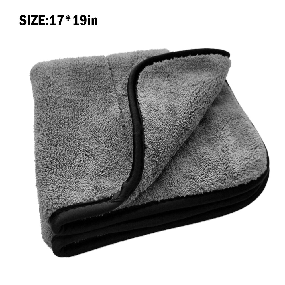 1000GSM Toalla de lavado de coches de tamaño grande y gruesa toalla microfibra felpa paños de microfibra de cera de detallando absorbente